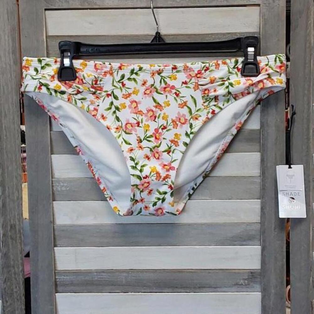Women's Shirred Side Hipster Bikini Bottom | Shade & Shore | Medium (8/10) NWT